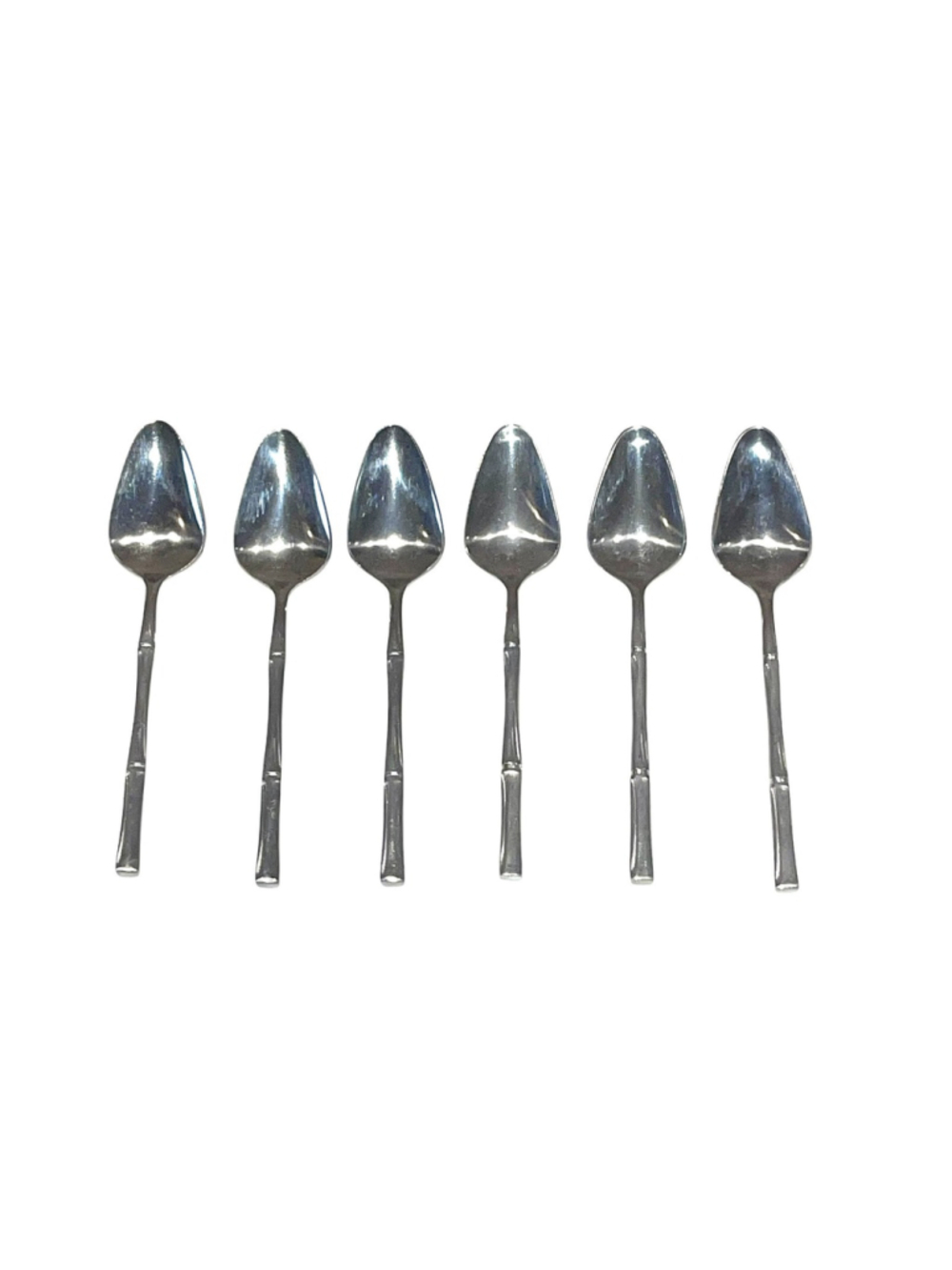 Vtg Towle Bamboo Supreme Cutlery Stainless Japan 4.5" Baby Spoon Set of 6 HTF‎